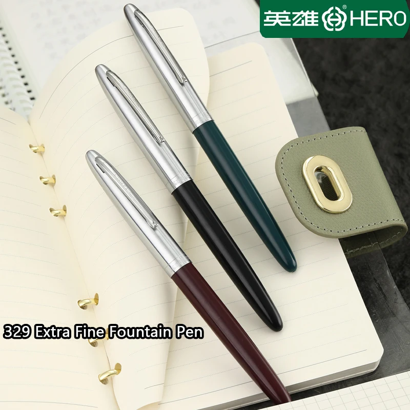 

Перьевая ручка Hero 329, винтажный стиль, тонкий иридиевый наконечник 0,38 мм, обтекаемый корпус ручки для профессионального офисного использования и практики письма.