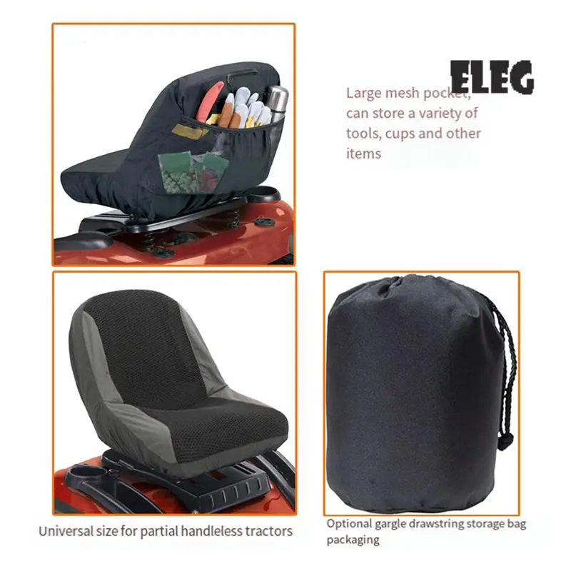 

Universal Lawn Mower Tractor Seats Cover Padded Comfort Pad Storage Pouch Lawn Mower Replacement Accessories