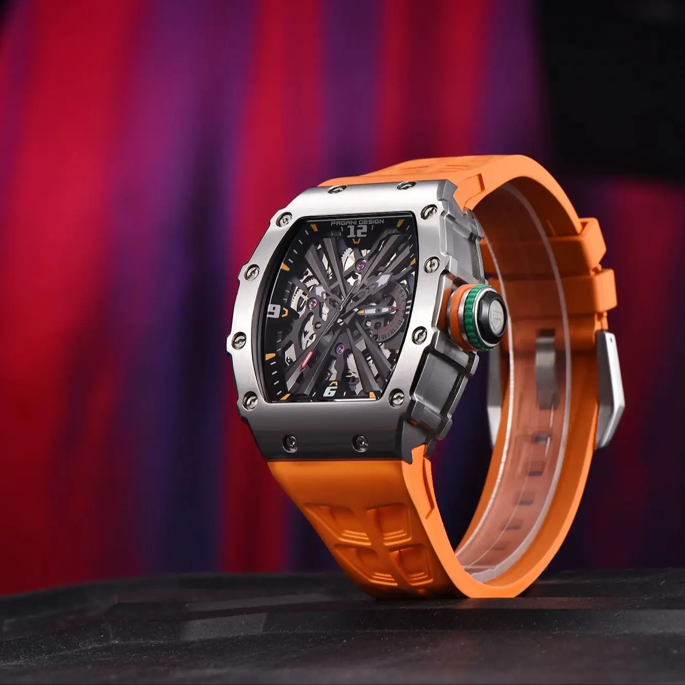 Pagani PD1738 Sports Quartz Watch for Men 2026 New Model Japanese VH65 Movement Sapphire Crystal Durable Rubber Strap - view 3