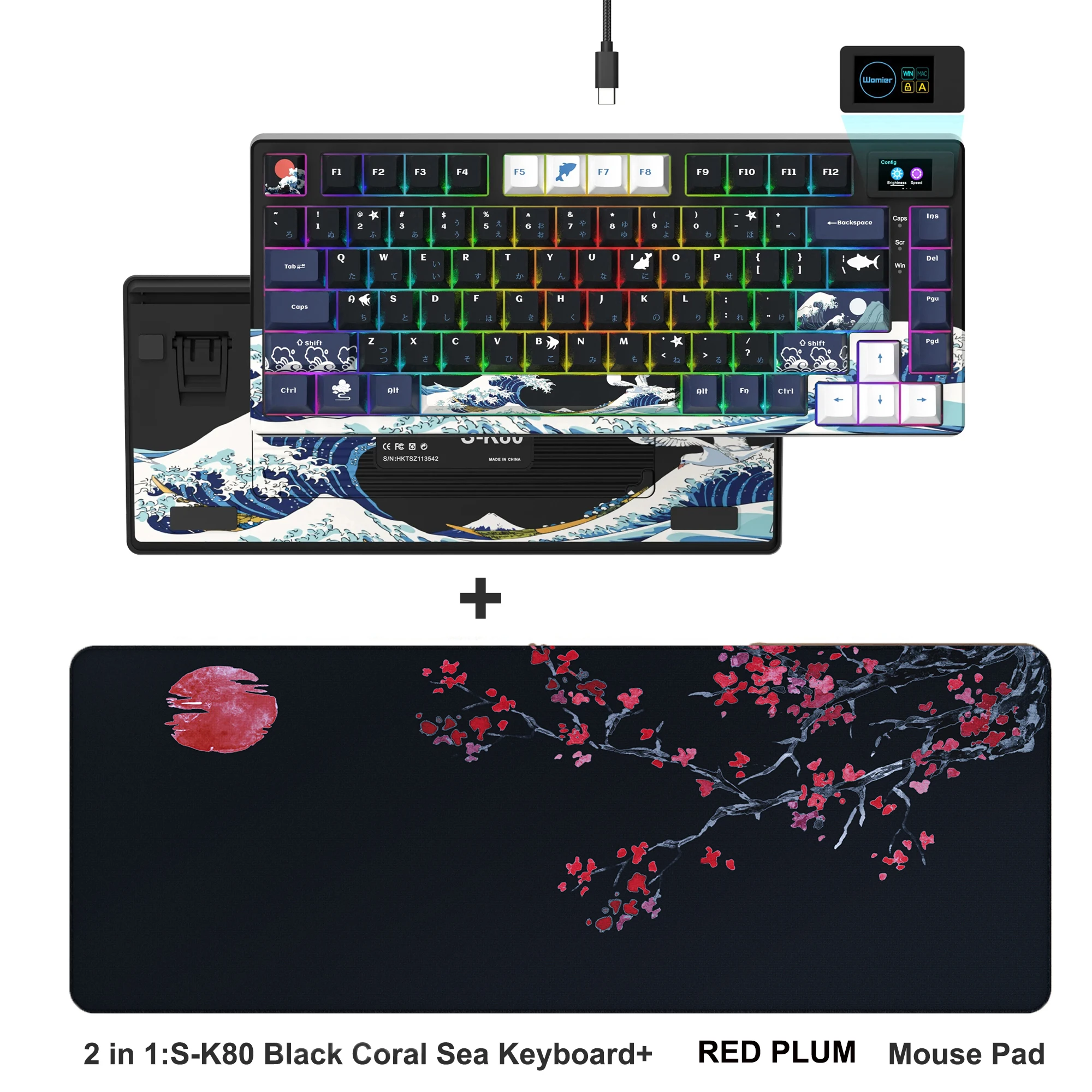 Womier S-K80 75% キーボードカラー OLED ディスプレイメカニカル