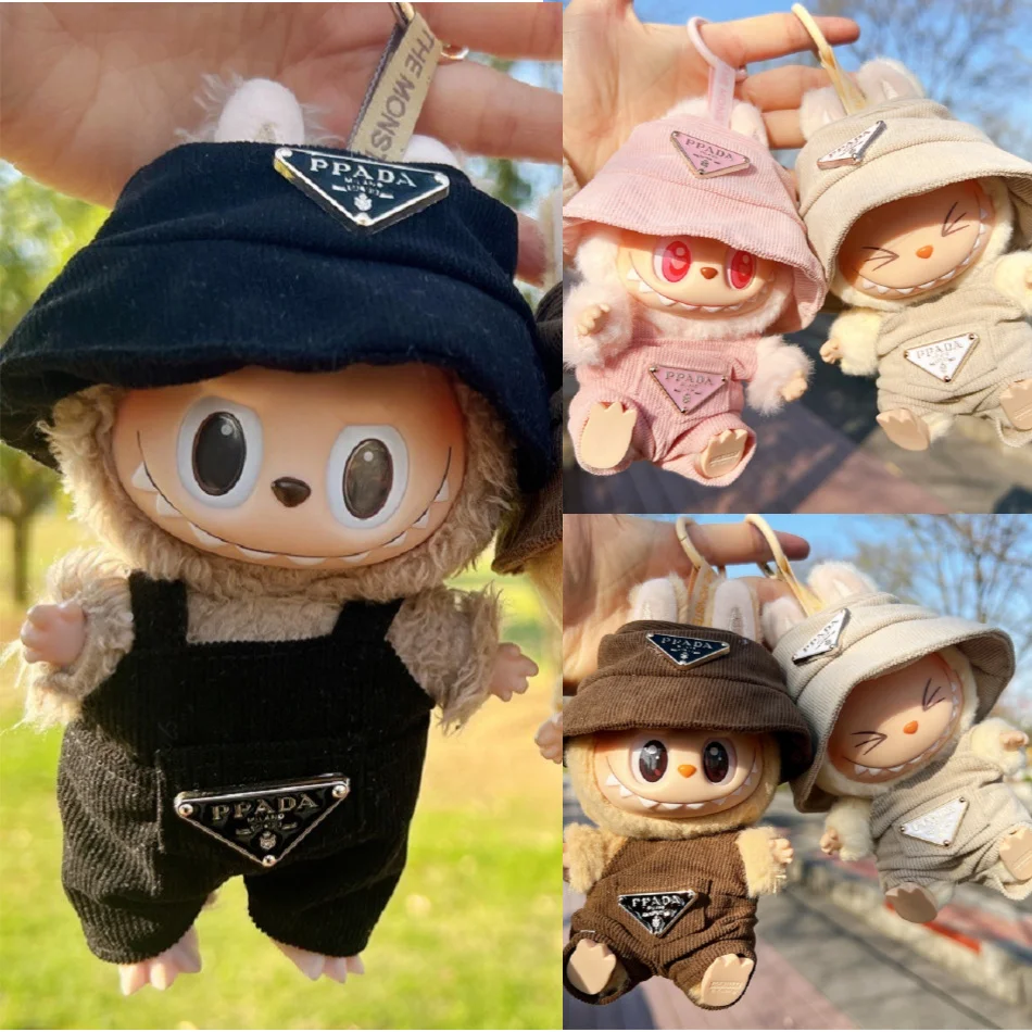 

New corduroy For Labubu Doll Clothing Set Hat 17cm Clothes Shoes Doll DIY Accessories Training Sitting Party Games Toys Gifts
