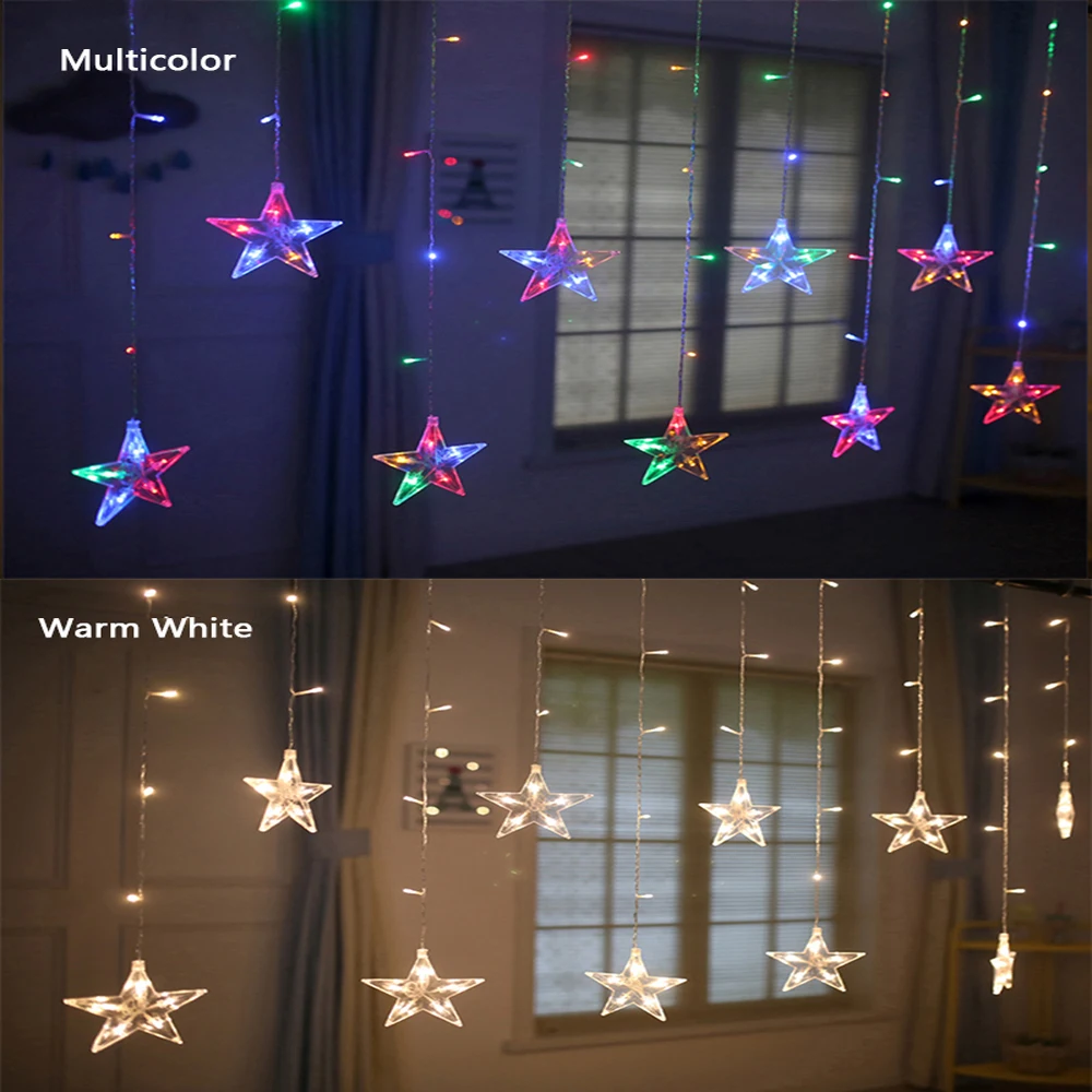 Krans Gordijn Led Kerst Hert/Bel/Boom Indoor Fairy String Lights Party Xams Decor 2024 Nieuwjaarsdecoratie