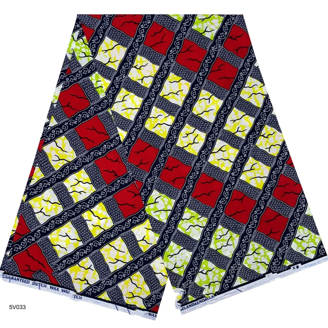 

2025 New Style Nigeria Supe-Wax Print Fabric - High Quality African Wax Print Fabric for Patchwork, Clothing & DIY" T7