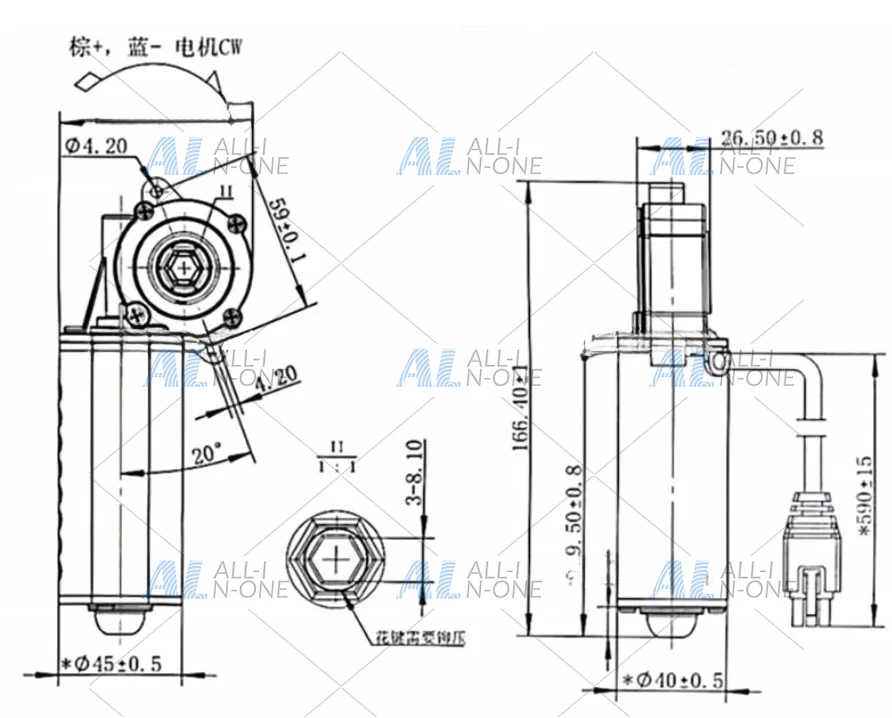 94A10 Manual Control Integrated 3-Piece Kit Lift Table Motor Set Lifting Desk Accessories 6MM/8MM Hexagon Hole 40KG 107RPM view 4