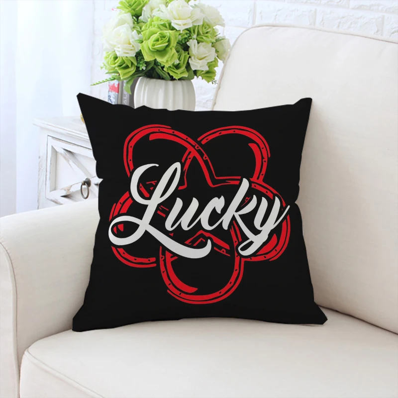 

50x50cm Good Luck pillowcase custom double-sided printed sofa cushion cover, chair waist cushion, home bedside cushion 40x40cm