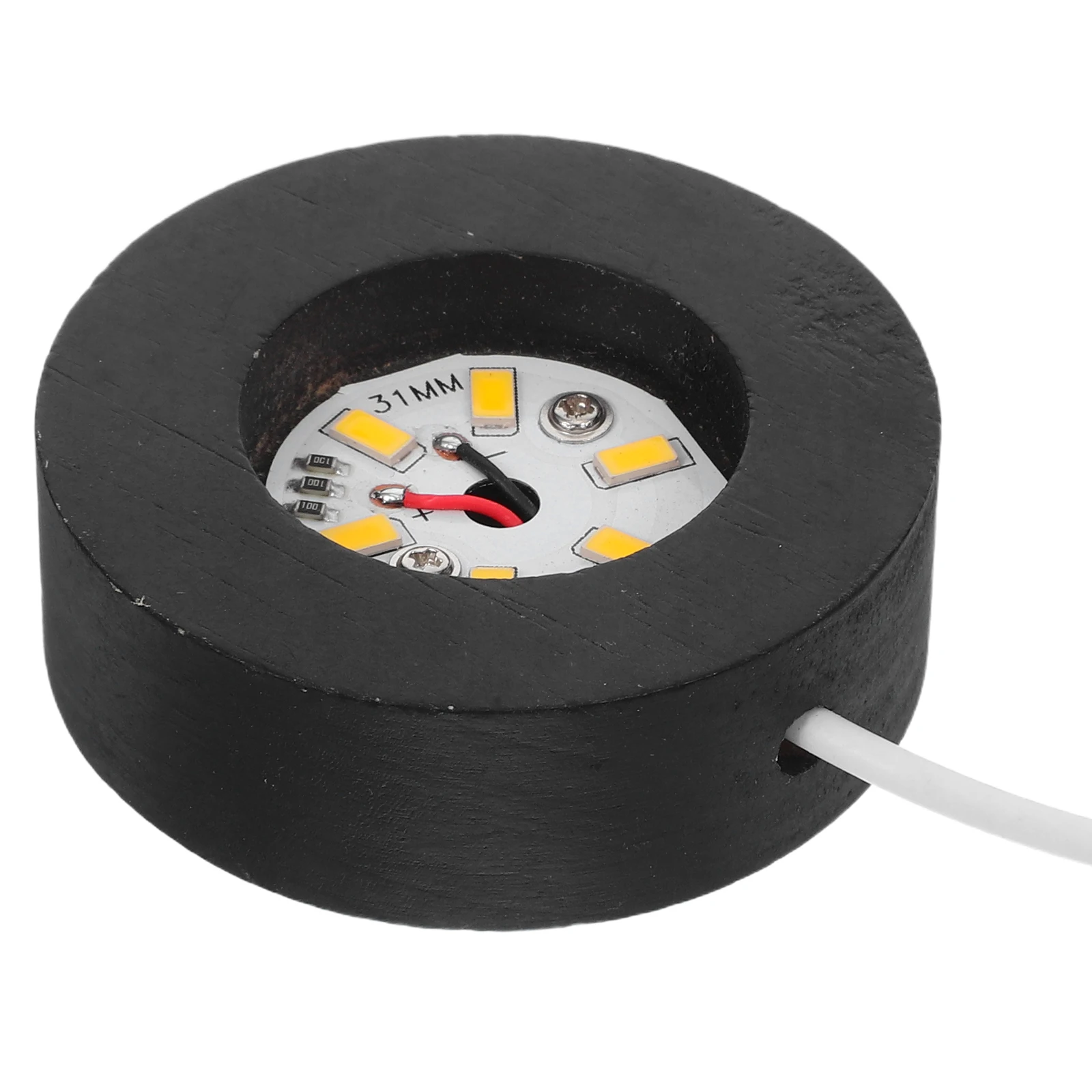 

Wooden LED Light Base Round Stable Glowing Crystal Ball Holder Soft Warm Night Light Decorative Display Stand for Desk Holiday