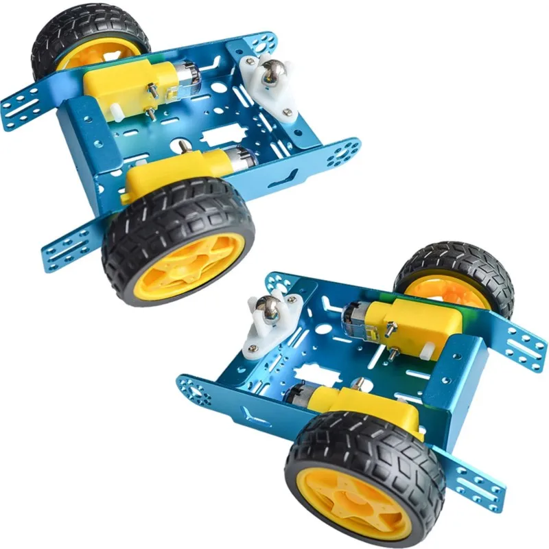 1*2WD Aluminium Auto Neue Bildung Spielzeug Roboter Intelligente Auto Legierung Chassis 2WD Smart Roboter Auto Chassis Kit DIY