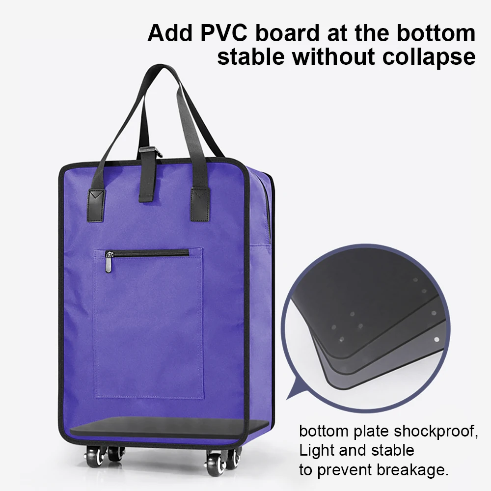 Borsa Trolly pieghevole per la spesa con ruote borsa per la spesa impermeabile riciclabile borsa per la conservazione degli alimenti Organizer per frutta e verdura