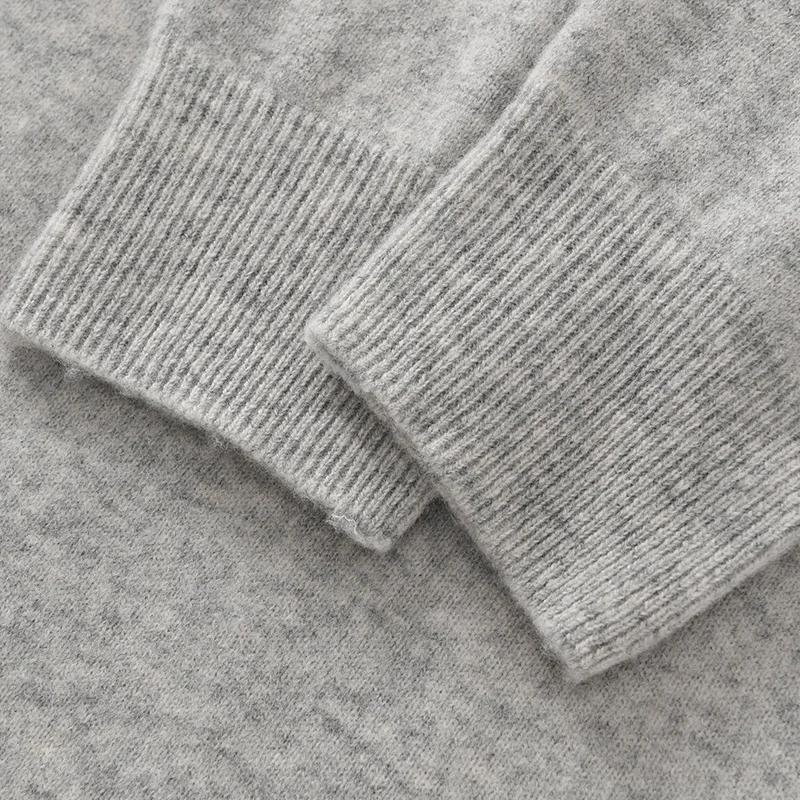 Men's Autumn Winter 100% Merino Wool Sweater Hooded Collar Knitted Pullover Cashmere Sweatshirt Casual Large Tops Long Sleeved