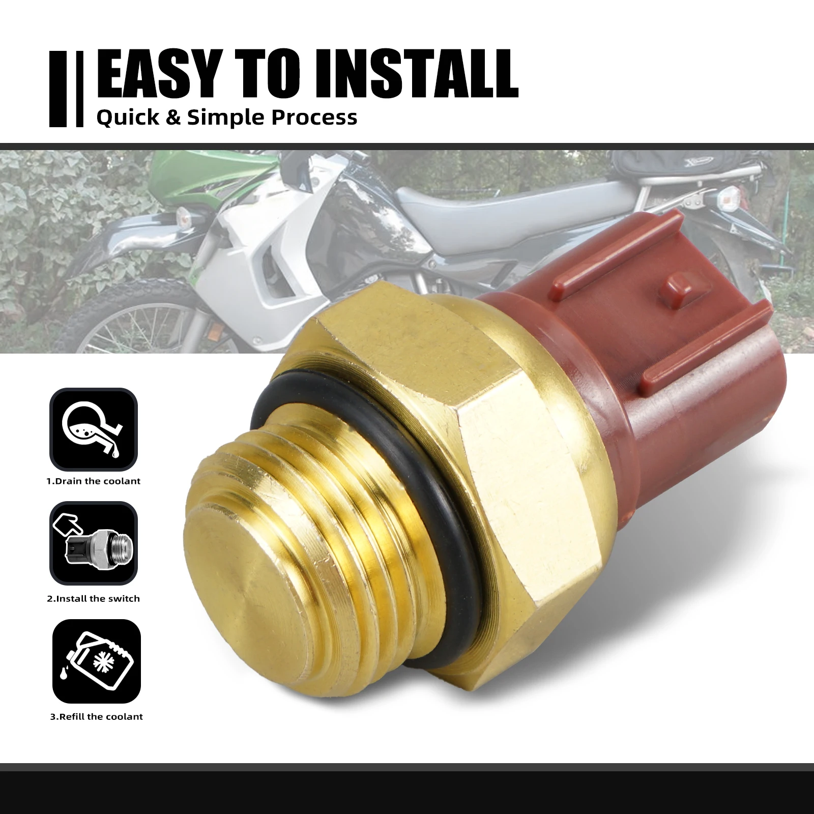 Thermostat Radiator Fan Switch For Suzuki GSXR600 GSXR750 GSXR1000 SV650 SV1000 VL800 DL650 DL1000 AN400 AN650 17680-33E00 image 4