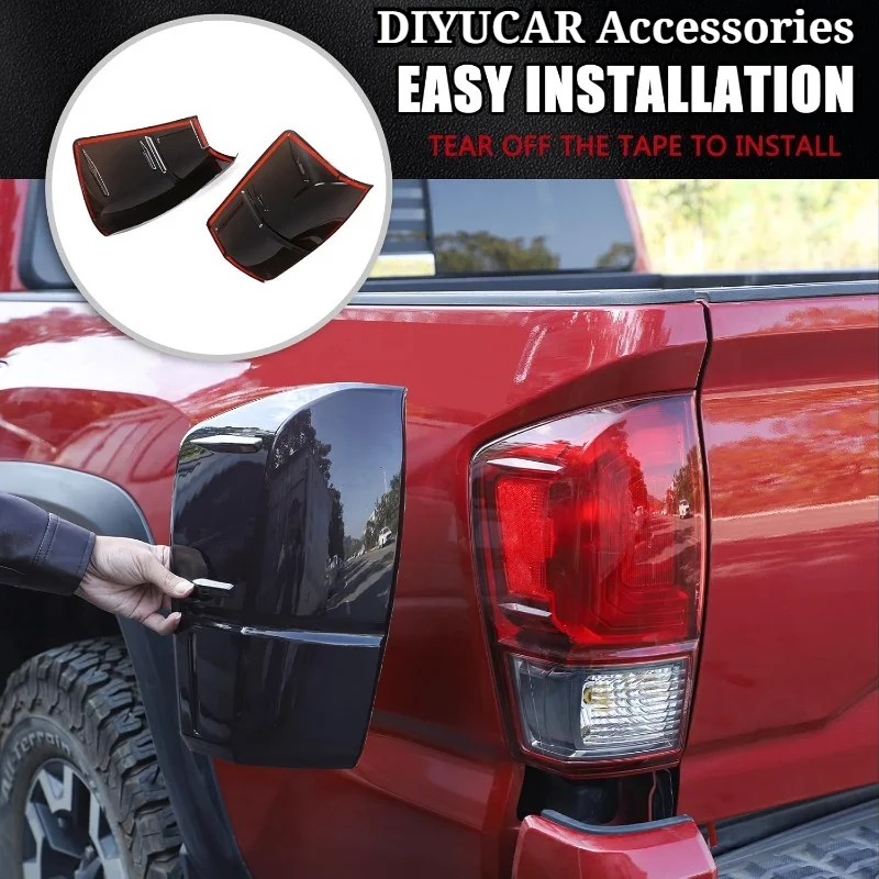 For Toyota Tacoma 2016-2022 ABS Blackened Car Rear Taillight Cover Trim Exterior Accessories
