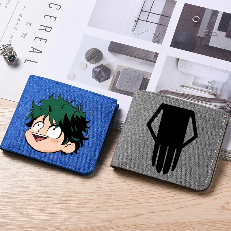My Hero Academia Kurze Geldbörse für Jungen, Cartoon-Bakugo-Katsuki-gedruckte Geldbörse, tragbarer Anime-Kartenhalter, Münzgeldbörse, Geburtstagsgeschenk
