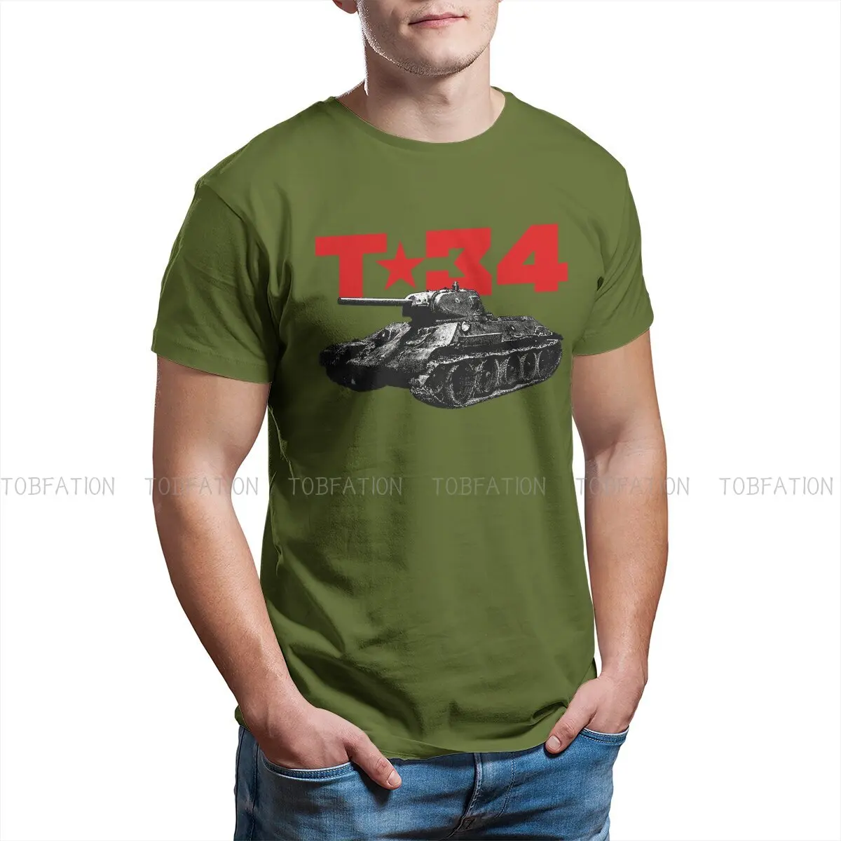 Tシャツ男性用半袖Tシャツ,カジュアルなストリートウェア,ロシアのusr cccpスタイル,ギフトアイデア,T-34