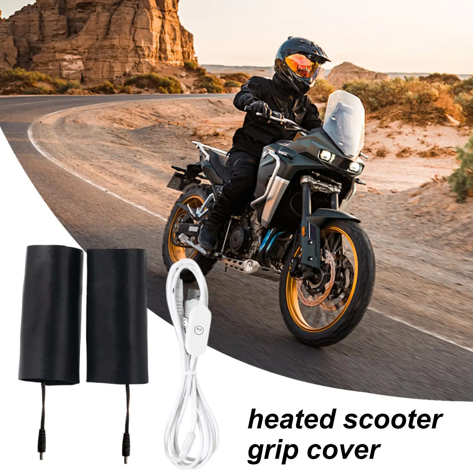 Heated Grips USB Powered 3 Temperature Settings Cycling Hand Heater Heated Handlebar Cover For Motorcycle For Winter Cold view 3