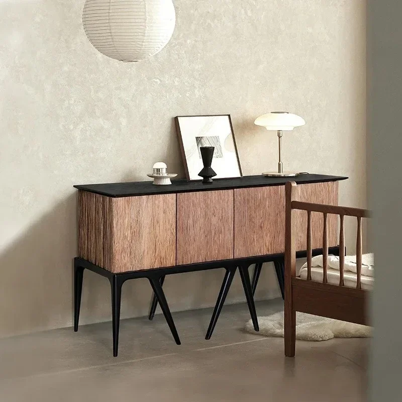 

Обеденная сторона из цельного дерева, простая современная гостиная, дизайн Xuanguang, светлый роскошный шкафчик для хранения в стиле ретро