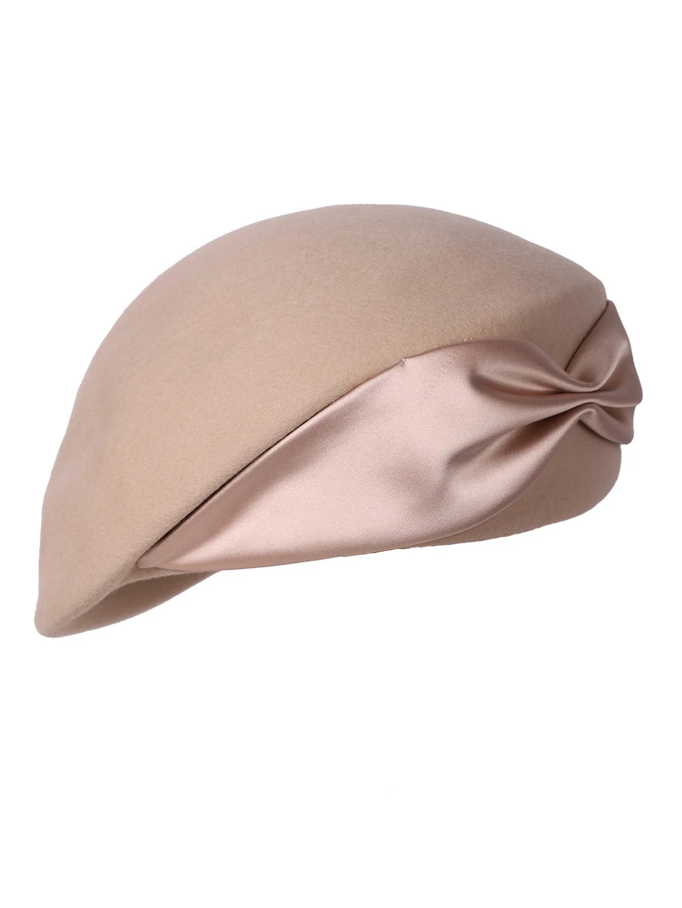 Winter-Baskenmütze aus Kamelwollfilz für Damen mit Schleife für Hochzeit, Kirche, Teeparty, schwarzer Fascinator im Damenstil – Detail 6