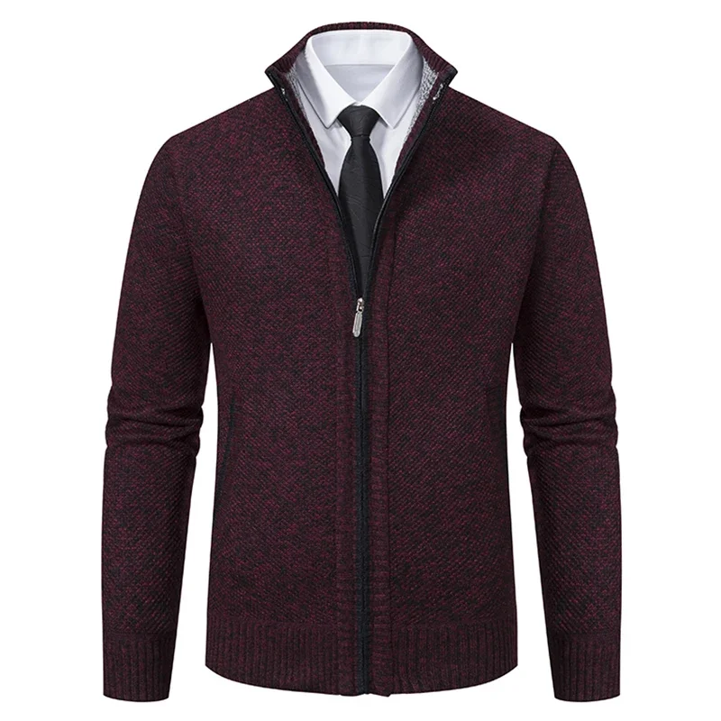 Name: Men's Knit Cardigan Sweater, Formal & Casual Outfit - Easy-Care Everyday Sweater Jacket, Winter Stand-Up Collar