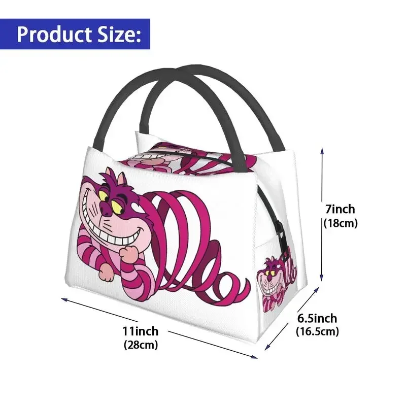 Funny Cheshires Cat Insulated Lunch Bags for Women Resuable Thermal Cooler Lunch Tote Work Picnic