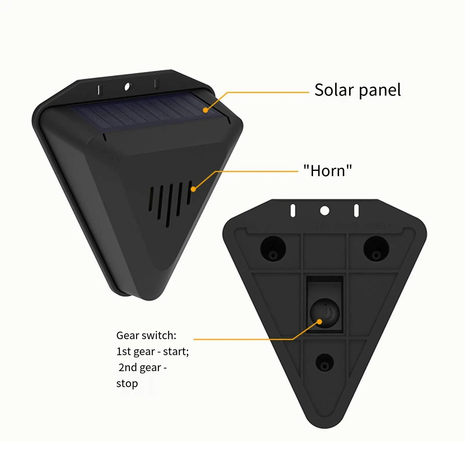 Bird Repeller Animals Scarer Solar-powered 13 Sounds Weatherproof Animal Repeller for Warehouses Balcony Deer Farm Raccoon