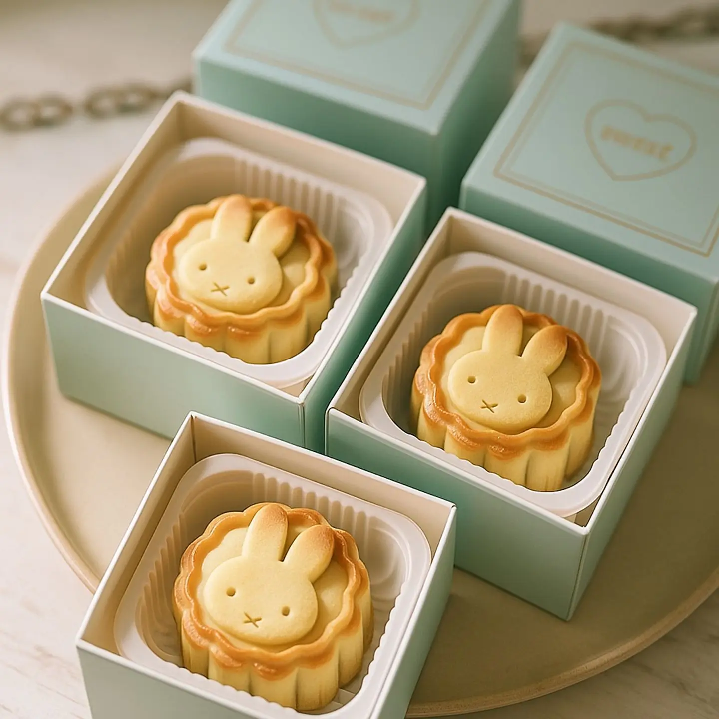 Mid-Autumn Festival Mooncake Mold Cartoon Miffy Snow Skin Mooncake Mold Yam Mung Beans Purple Sweet Potato Cake Embossing Die