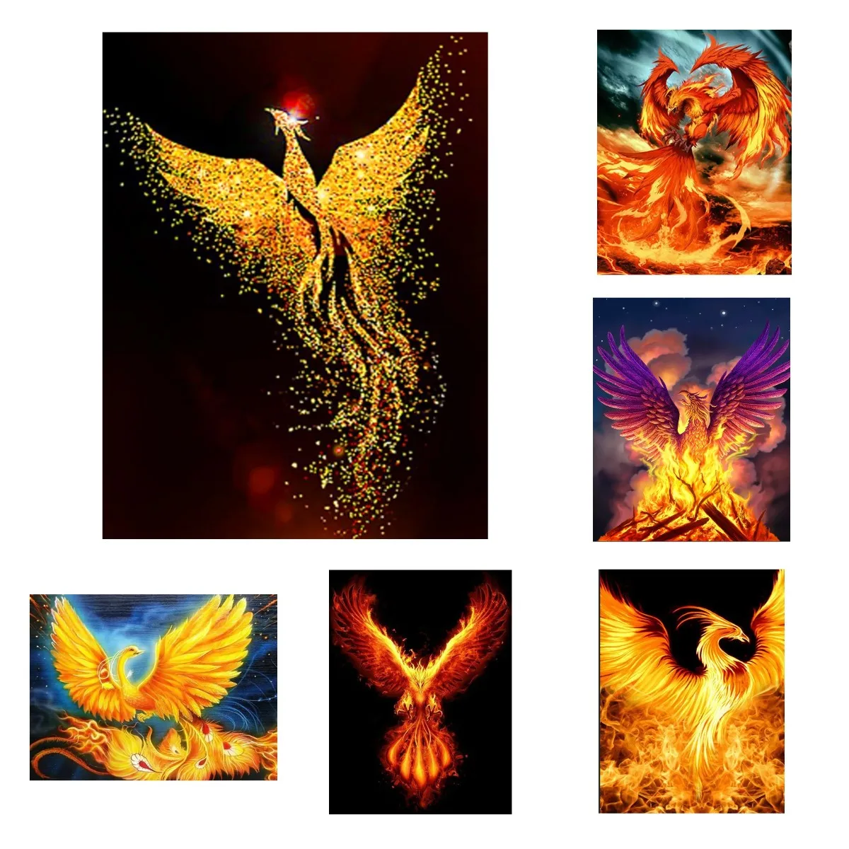 5D DIY Diamond Painting Animals Golden Bird Phoenix Embroidery Mosaic Picture Full Drill Cross Stitch Kit Living Room Decor Gift