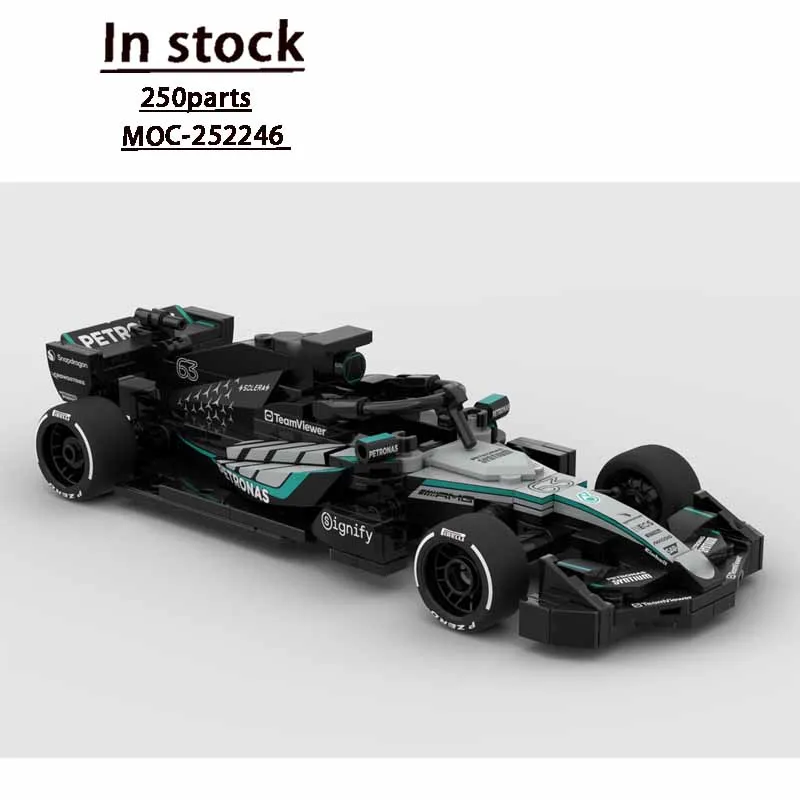 

MOC-252246 Новая классическая модель спортивного гоночного автомобиля W17 из строительных блоков, 250 деталей, подарок для мальчиков на день рождения или Рождество