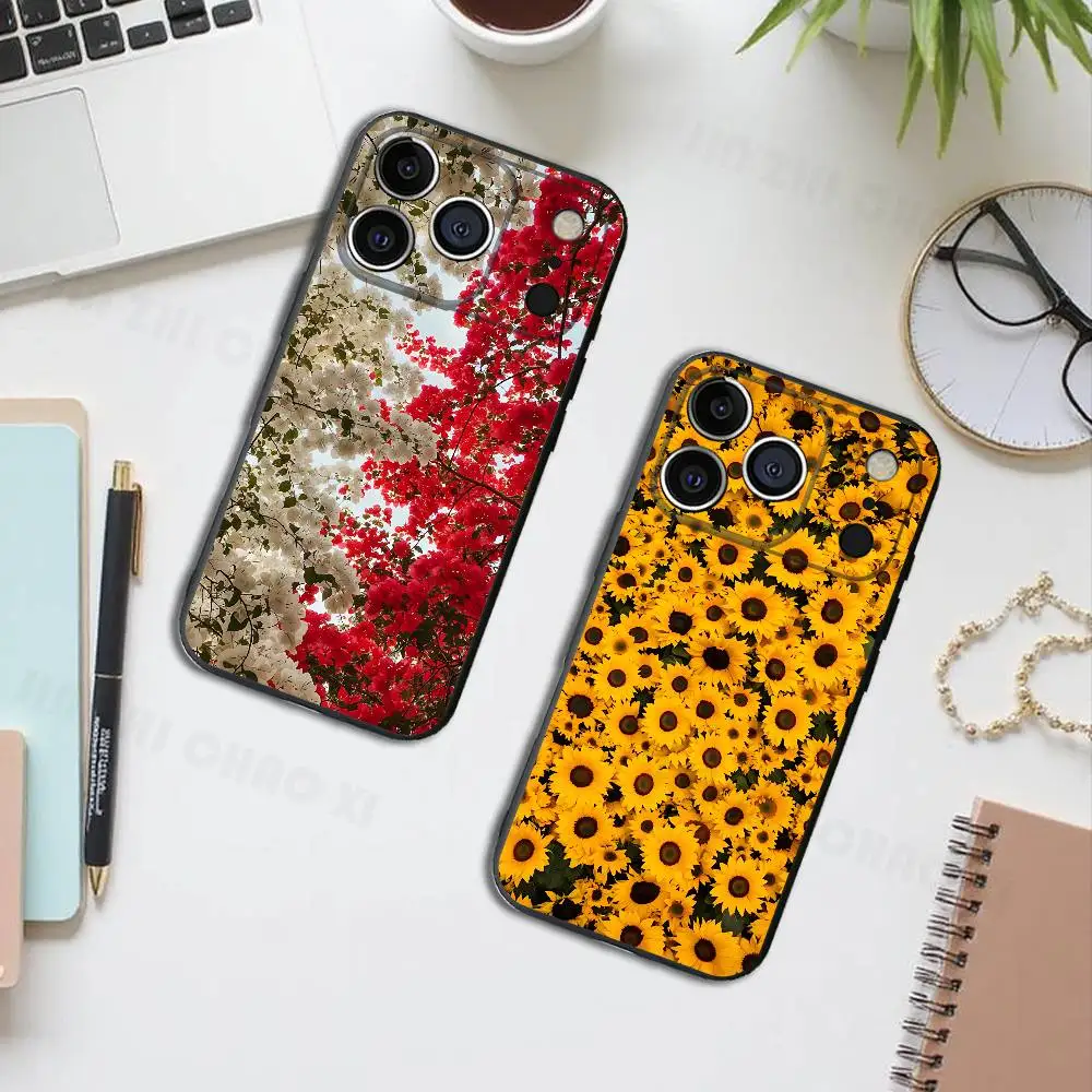

Small Flowers Silicone Phone Case For IPhone 17 16 15 14 13 12 11 X XS Plus Pro Max Shockproof Soft Cover