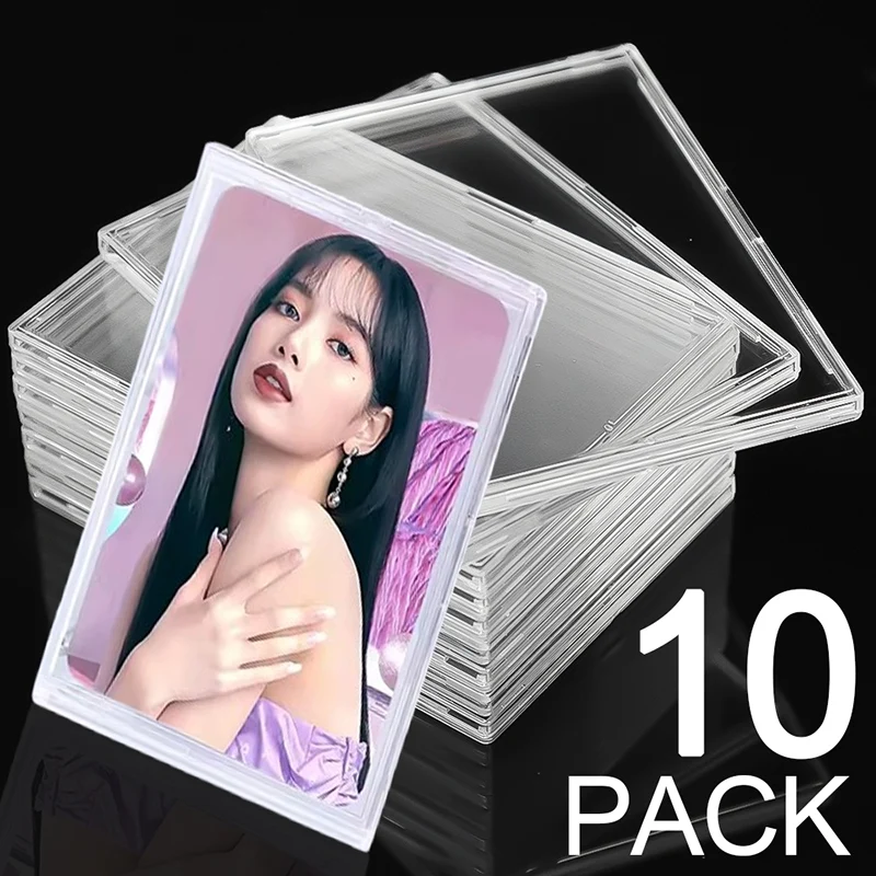 Transparent Hard Acrylic Case Clear Cards Brick Sleeves Top Loaders Idol Photo Card Protective Case Frame Display Stand