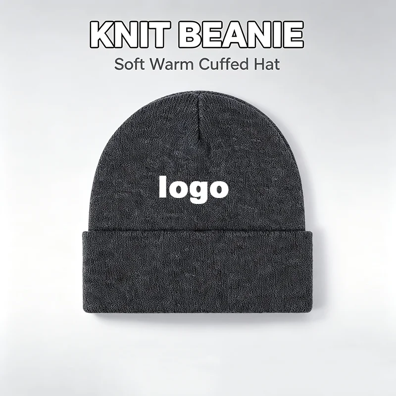 Men'S Winter Fashion - Custom Logo Winter Versatile Knit Beanie,