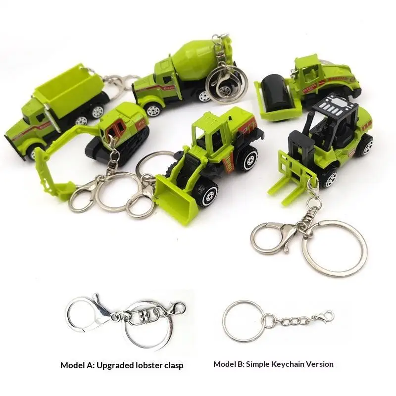 Mini-Bagger Schlüsselanhänger Leichter Schlüsselring-Anhänger Gabelstapler Traktor Baufahrzeug Cartoon-Roller Legierungsmodell Auto-Anhänger – Detail 10