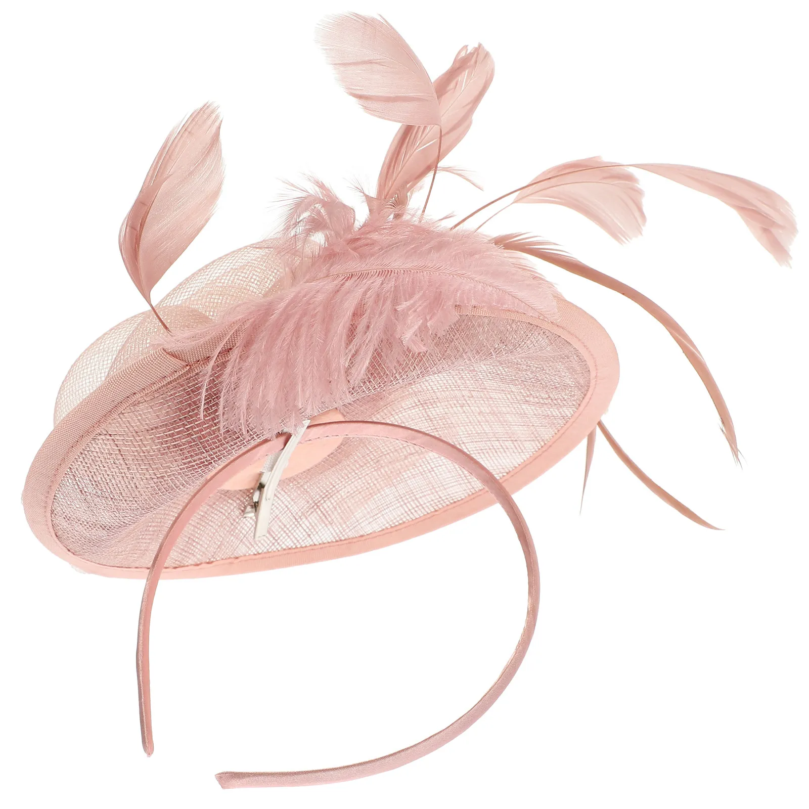 

1Set Feathered Bridal Fascinator Hat for Women Vintage Tea Party Church Cocktail Wedding Photography Costume Cosplay Headpiece