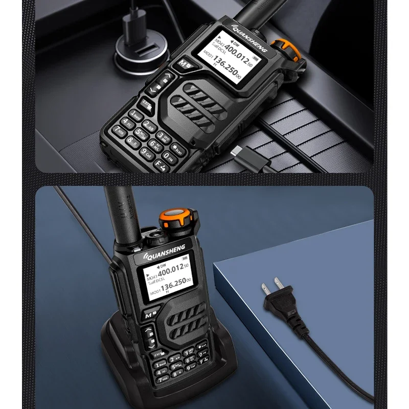 Quansheng-walkie-talkie de larga distancia, multifrecuencia UVK5, longitud completa, portátil, viaje profesional, UV Civil, al aire libre