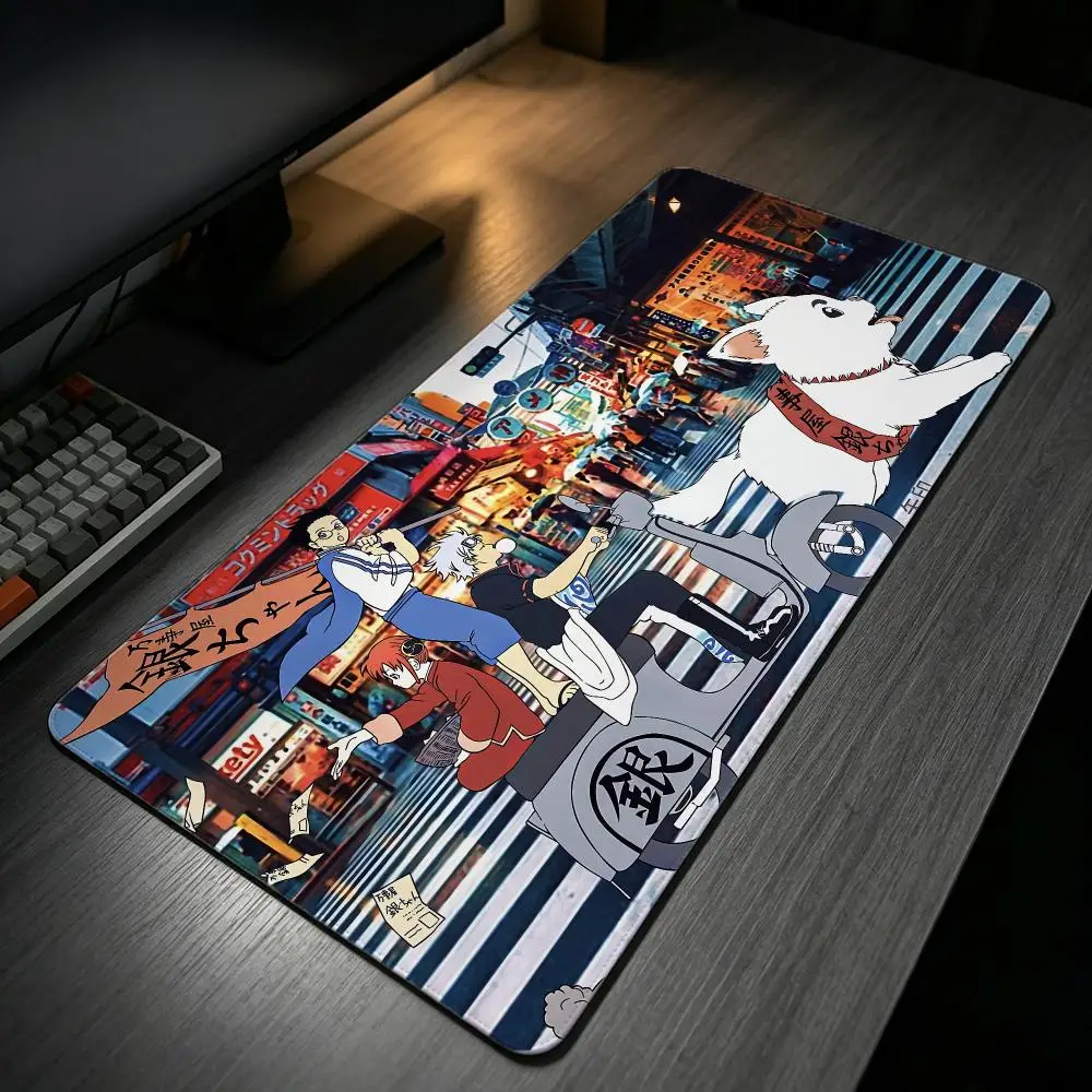 anime Gintama Mouse Pad MousePad Stitched Edge Gaming Anti‑Slip Rubber Base Waterproof Desk Mat For Office Laptop PC