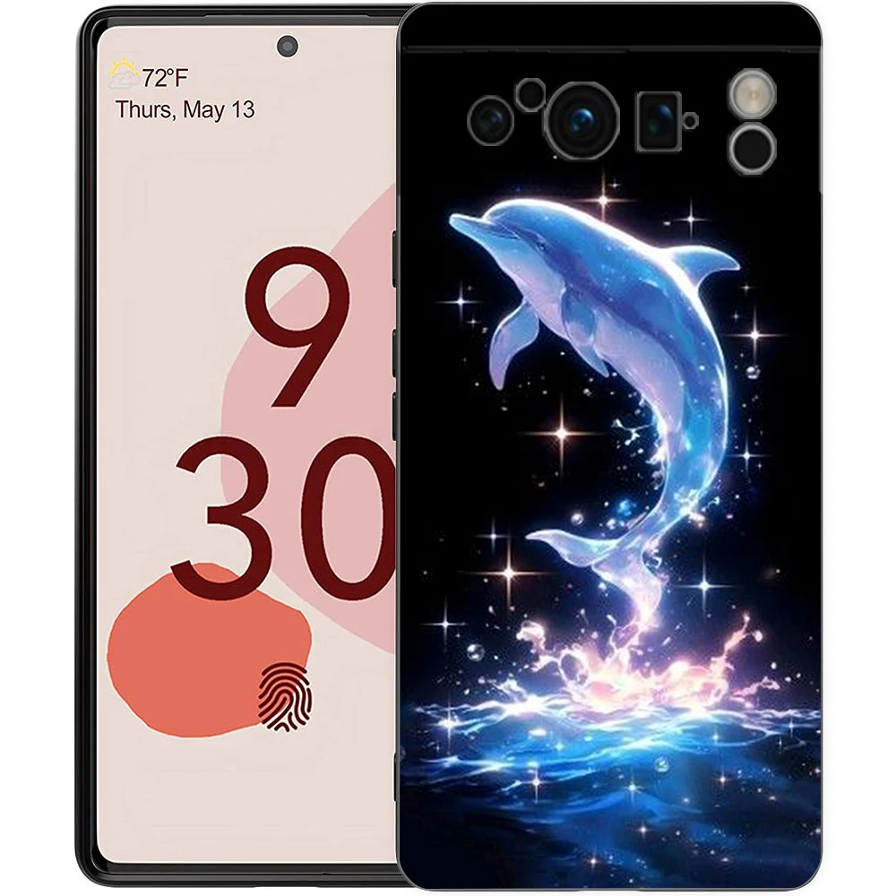 حافظة هاتف لهاتف جوجل بيكسل 9 8 7 6 9A 8A 7A 6A Pro 10 9 Pro XL حافظة ناعمة من البولي يوريثان مقاومة للصدمات Capas Ocean Animal Dolphin Coque