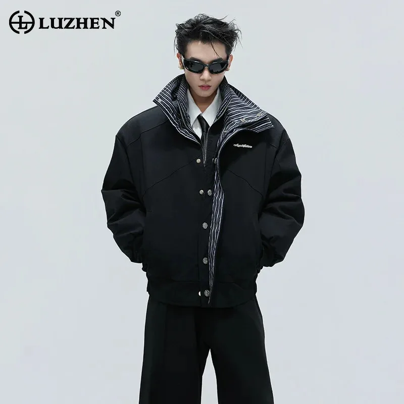 

LUZHEN Original Double Layer Design High Quality Thickened Handsome Parka Coat Men 2025 Winter Warm Elegant Padded Jacket JY4800