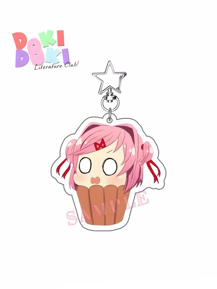 Anime Cartoons Yuri Monika Natsuki Chibi Acryl-Schlüsselanhänger Modellplatte Dekoration Sammlerstück Geschenk Souvenir Trendiger Rucksack-Anhänger