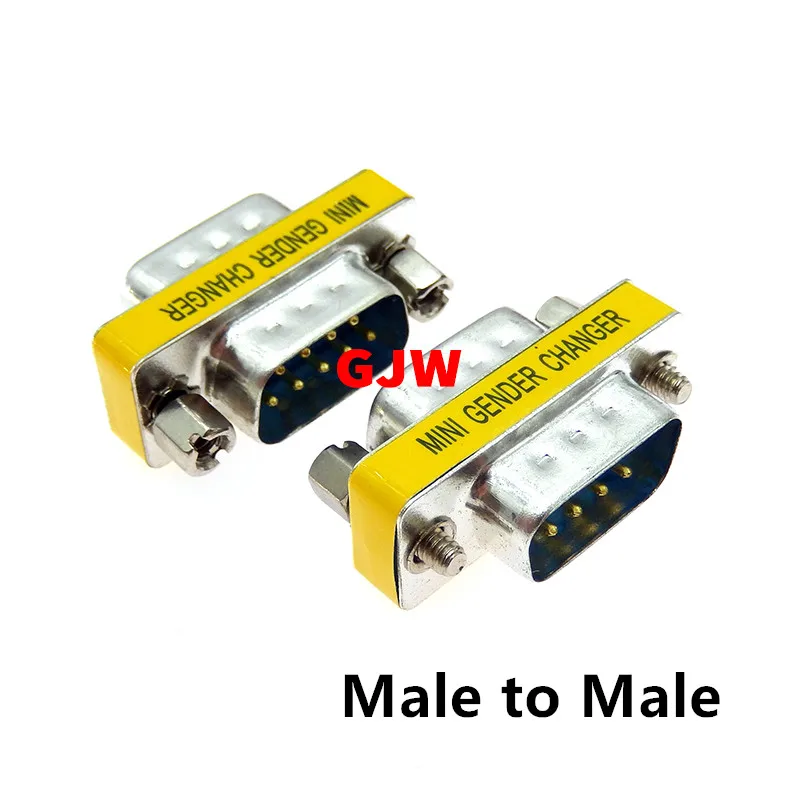 1PCS DB9 9Pin Male to Female/Male to Male/Female to Female/ Mini Gender Changer Adapter RS232 Serial plug Com Connector