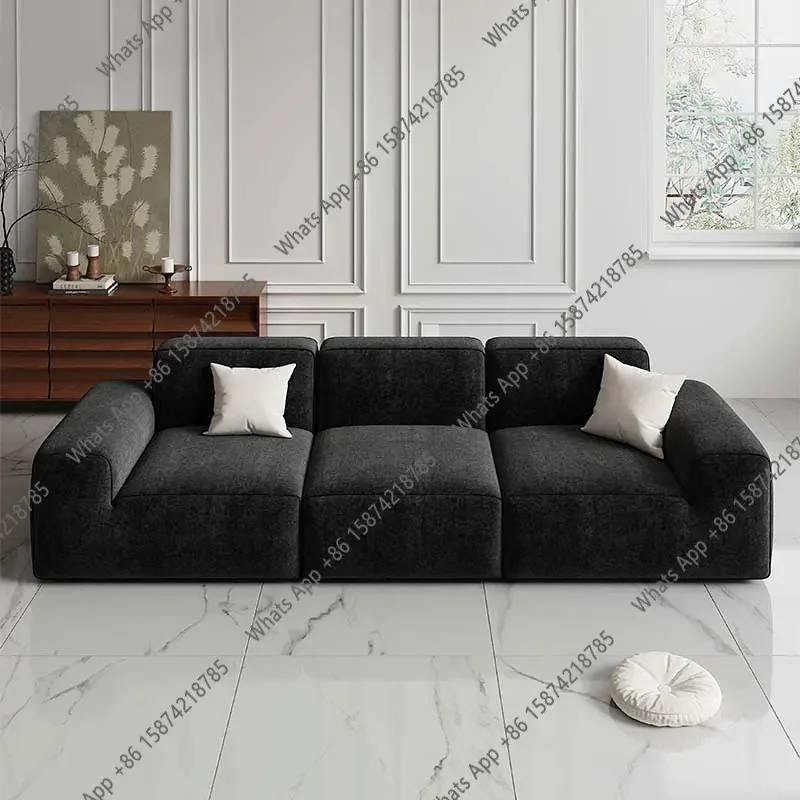 LZ New Frameless Tofu Block Sofa Wabi-Sabi Chenille Fabric with 5-Zone Support Heavy-Duty & High-Density Foam Minimalist Design