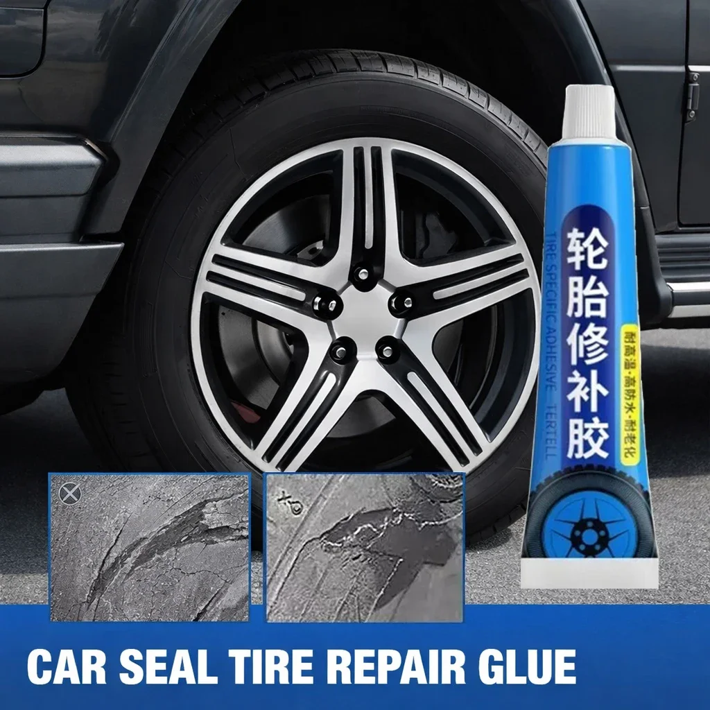 Tire Sidewall Repair Glue Rubber Adhesive for Car Motorcycle Tyre Crack Scratch Sealing Black Liquid