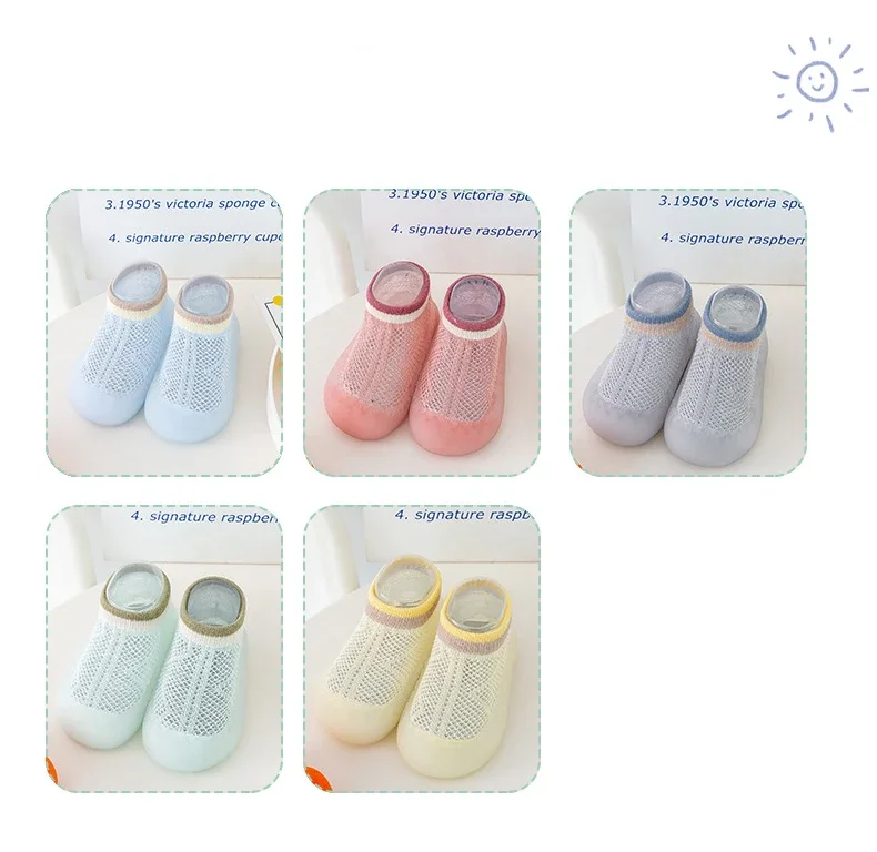 Летние сетчатые носки и обувь против комаров нескользящие носки для пола детская обувь для малышей и носки с мягкой подошвой 1
