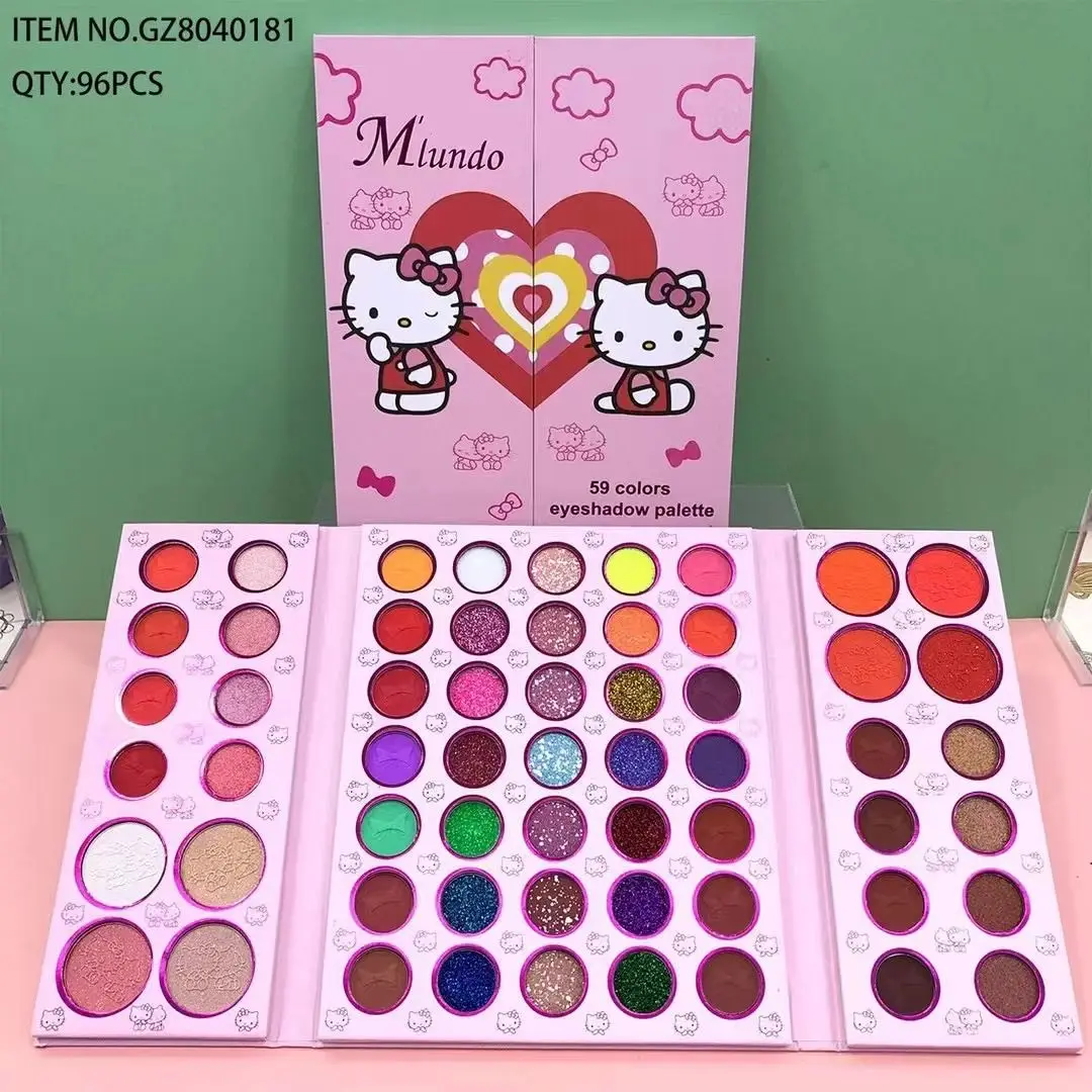 Kawaii Hello Kitty Eye Shadow Palette Stage Cos Makeup Artist Dedicated Matte Child Student Daily Necessities Christmas Gift