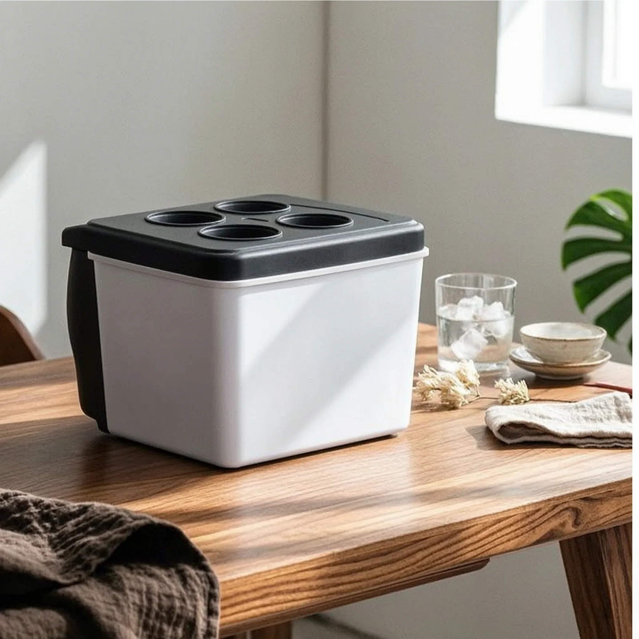 

Thermoelectric Car Fridge Cool and Warm Portable Electric Cooler Portable Refrigerator Carry Handle Travel Appliance Rectangular