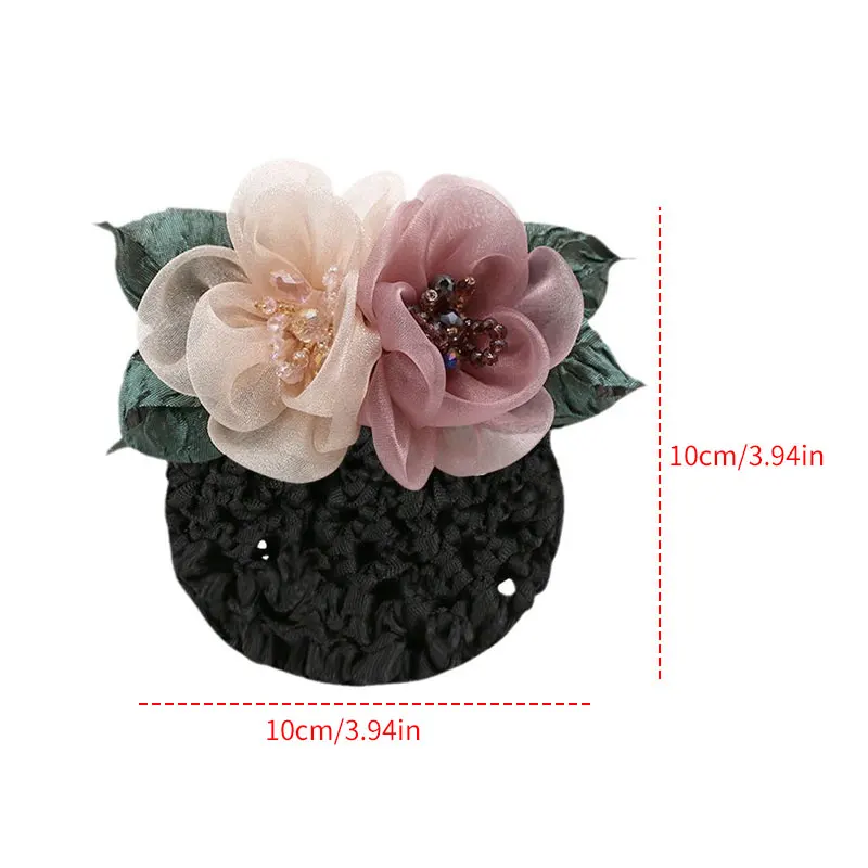 مشبك شعر على شكل زهرة، شبكة شعر شبكية متينة، إكسسوار شعر عصري للنساء