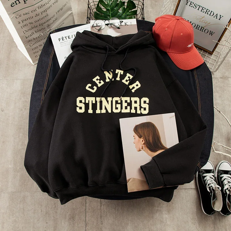 Felpe con cappuccio donna tempo libero lettera stampata manica lunga Pullover morbido cotone stile coreano giovani donne semplice allentato College All-match