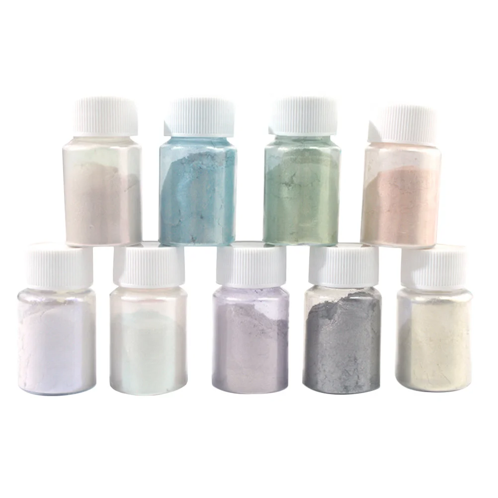 9 قطعة مسحوق الصباغ الميكا مجموعة الصف لامع أصباغ ملونة لقنابل الاستحمام الصابون مسمار الفن صنع Crafts بها بنفسك الحرف #5