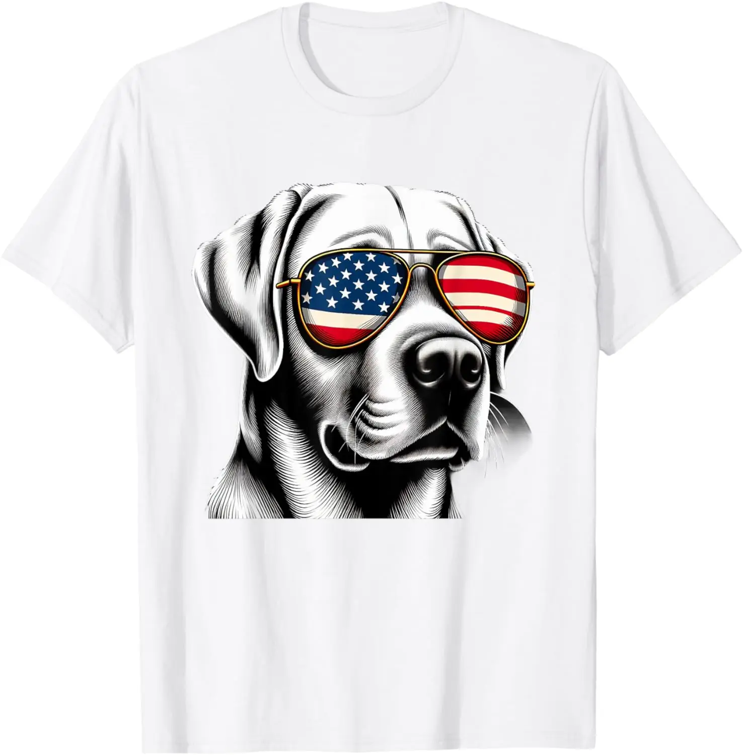 

4th Of July Black Lab Patriotic American Labrador Retriever T-Shirt