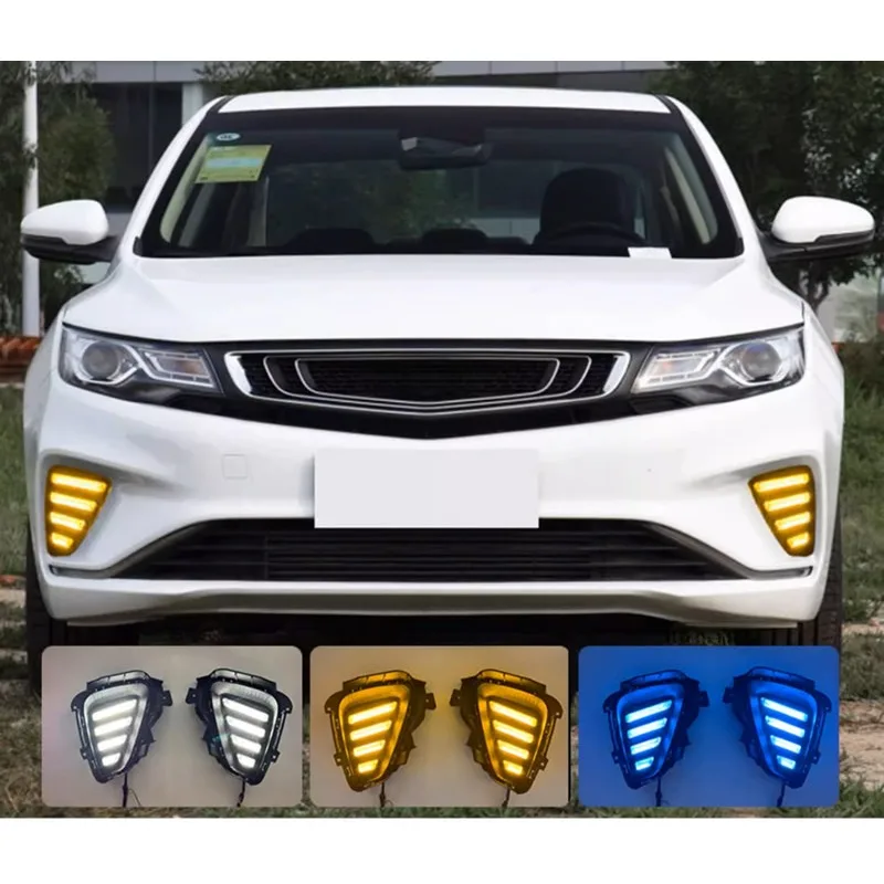 

For Geely Emgrand GL 2018-2019 modified LED front fog light assembly daytime running lamp running water turn signals bumper lamp