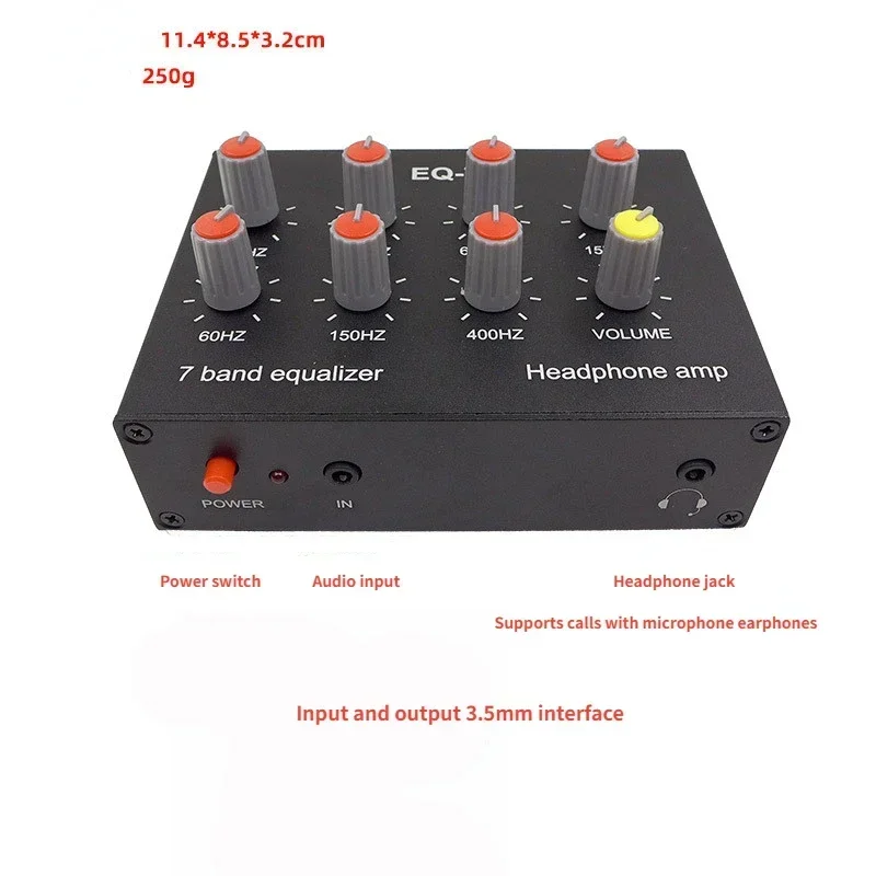 EQ-7 Audio, Audio Preamplifier sinyal Audio 7 Band Equalizer dapat diatur suara Bass Sekolah Tinggi telepon komputer Headphone Amplifier