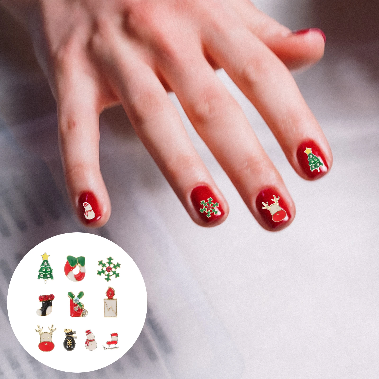 

Nail Accessories Charms Christmas Art Ornaments Decorations Supplies Cartoon Women Manicure Supply