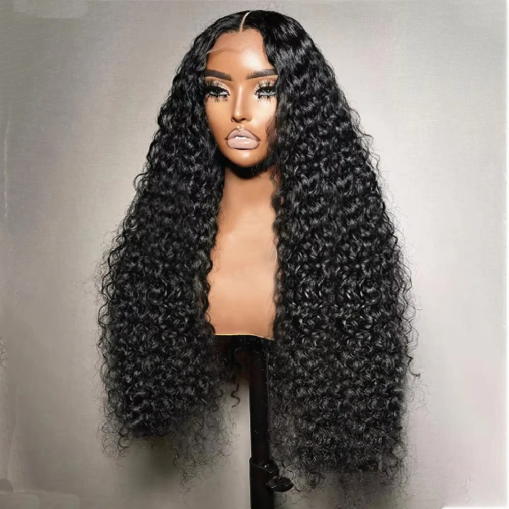 

Натуральный черный синтетический парик с кружевной передней частью 13*4*1, 26 дюймов, кудрявый, длинный, плотность 180%, без клея, с эффектом натуральных волос, для женщин, с предварительно выщипанными прядями, для повседневного использования